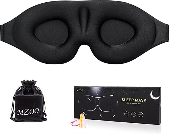 Screenshot of black Mzoo eye mask for sale on Amazon.com