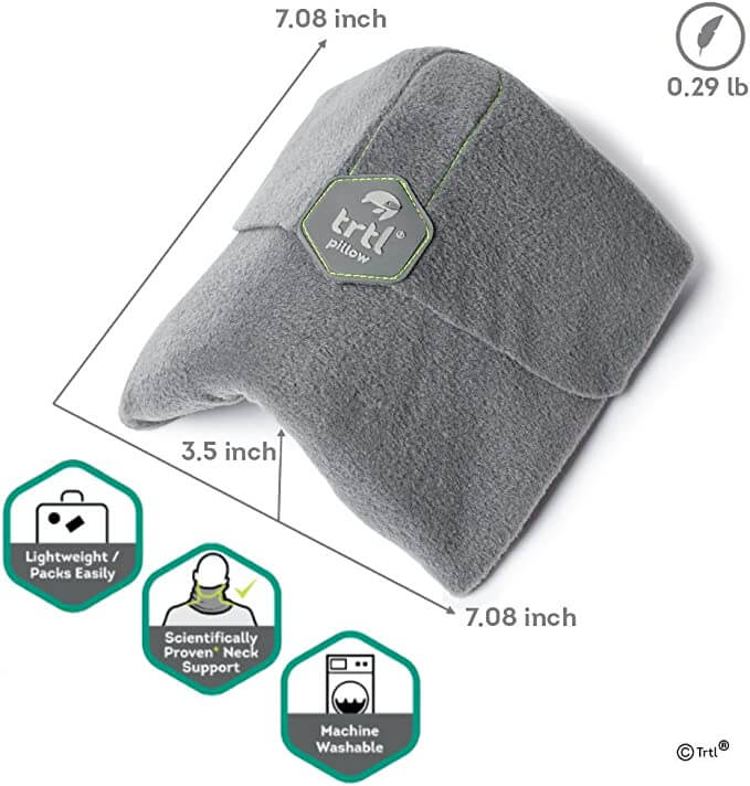 TRTL neck pillow in gray for sale on Amazon.com