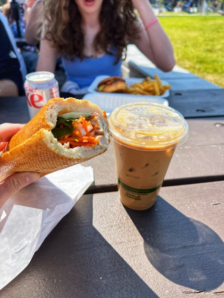 A Banh Mi sandwich and Vietnamese iced coffee in Missoula, Montana (Credit: Gatherandgotravel.com)