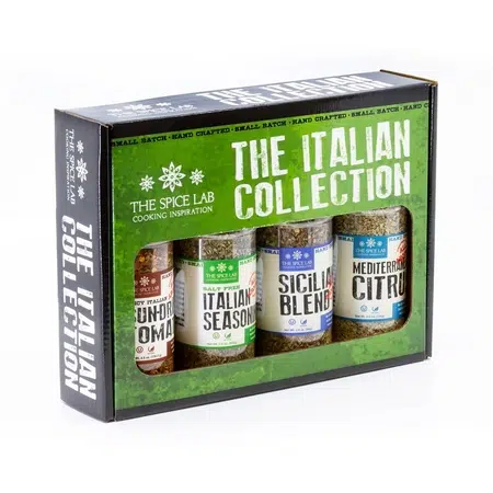 The Italian Collection spice gift box sold by The Spice Lab on Amazon.com