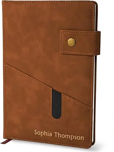 Personalized leather travel journal for sale on Amazon.com