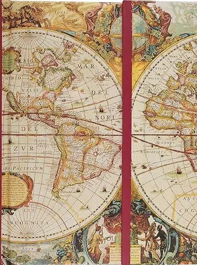 Old world map travel journal for sale on Amazon.com
