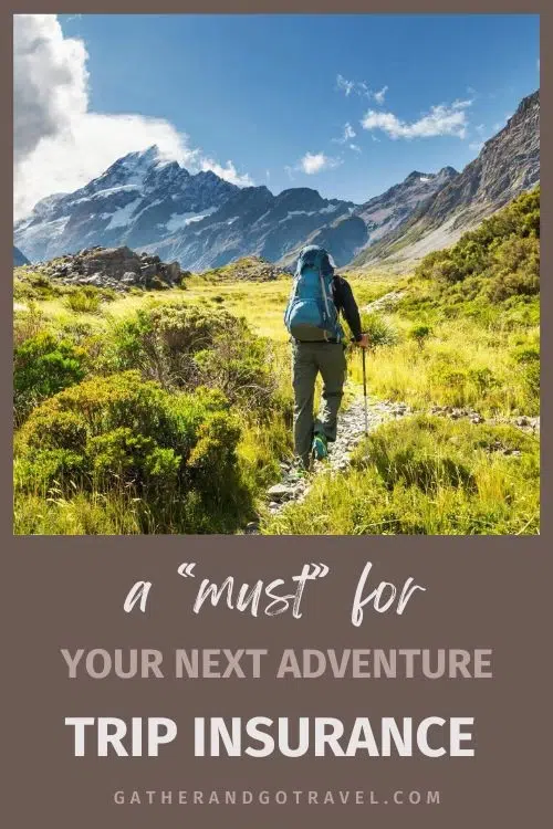 Pinterest pin image for Gather and Go Travel article "Trip Insurance Simplified: Why Get It & What to Know"